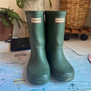 Hunter Kids Forest Green Rain Boots